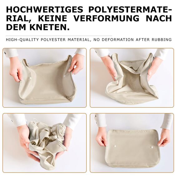 BillyBath Koffer Organizer set, Packing Cubes Kleidertaschen Schuhbeutel Reiseorganizer Packwürfel Kosmetik Travel Organizer Packtaschen für Koffer (8 teilig, Beige)