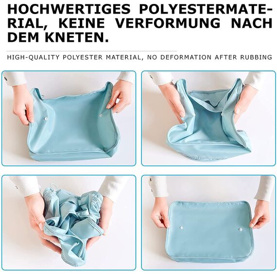 BillyBath Koffer Organizer set, Packing Cubes Kleidertaschen Schuhbeutel Reiseorganizer Packwürfel Kosmetik Travel Organizer Packtaschen für Koffer (8 teilig, Blaugrün)