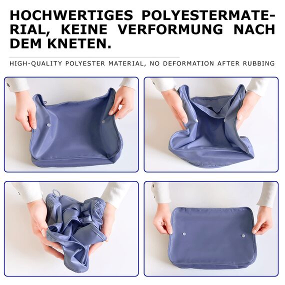BillyBath Koffer Organizer set, Packing Cubes Kleidertaschen Schuhbeutel Reiseorganizer Packwürfel Kosmetik Travel Organizer Packtaschen für Koffer (8 teilig, Navy)