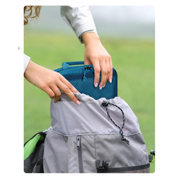 ECOHUB 4-Teilige Kompression Koffer Organizer, Packing Cubes mit Tag, Recycelten Packwürfel Set für Rucksack & Koffer, Maschenverstärkung Packtaschen für Koffer, Reise Organizer, Patent Anhängig(Blau)