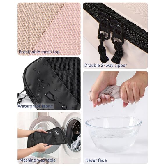 MURISE Koffer Organizer 8 Stück, Packing Cubes für Urlaub und Reisen, Packwürfel Packtaschen für Koffer, mit Schuhtasche Kosmetiktasche, Ordnungssystem, Travel Essentials, Schwarz