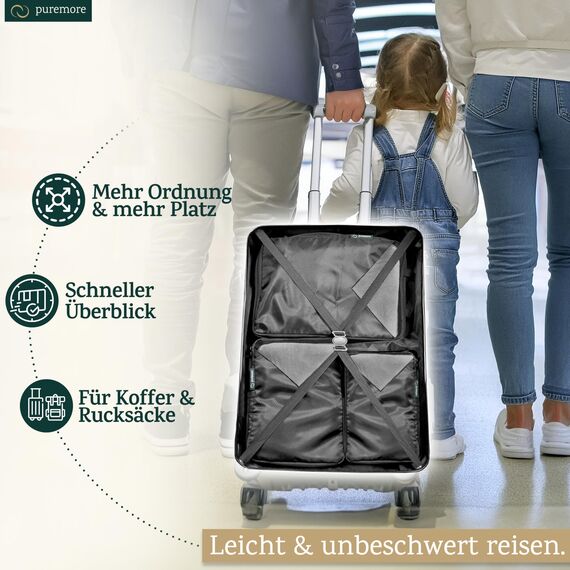 puremore® Premium Packing Cubes Compression inkl. Schuhtasche I maximaler Platz & Ordnung auf Reisen I Packwürfel Kompression I Kompression Packwürfel Rucksack & Koffer