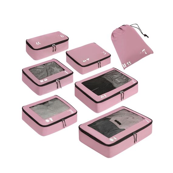 ECOHUB Koffer Organizer Packing Cubes 7-Teiliges Packwürfel Set für Koffer und Rucksack