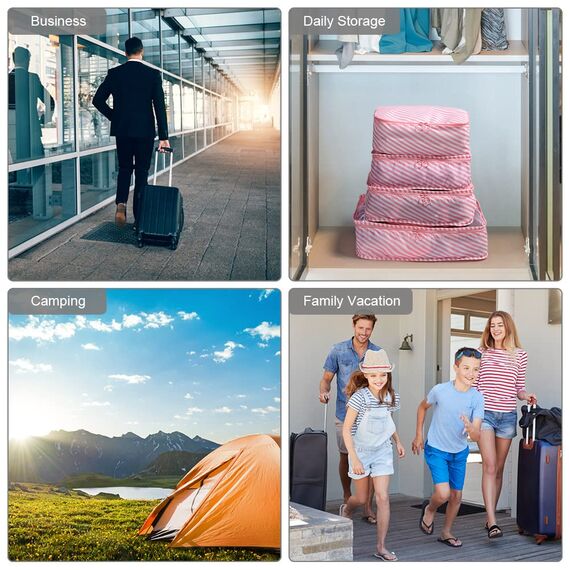 OSDUE Reise-Aufbewahrungswürfel, 8 Stück, wasserdichte Reisegepäck-Organizer, für Kleidung, Schuhe, Kosmetik, Toilettenartikel