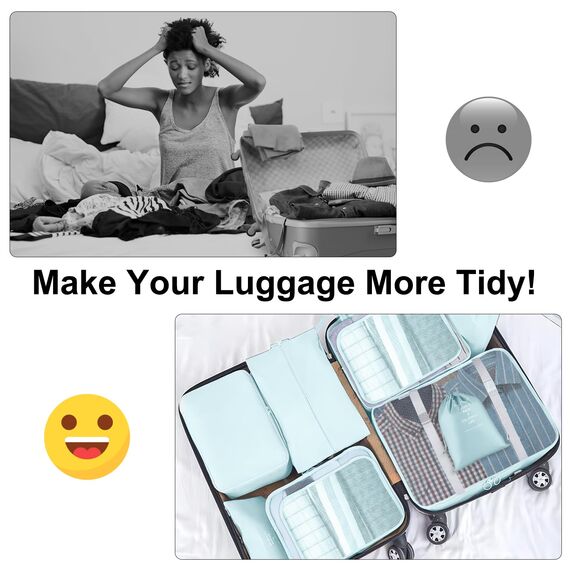 Koffer Organizer Set, 10 Stück Packing Cubes for Suitcase Travel Accessories Kofferorganizer Set Kleidertaschen Packwürfel Kosmetik Travel Organizer Packtaschen für Koffer