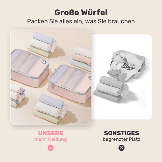 8 Teilige Compression Packing Cubes, Koffer Organizer Kompression PackwüRfel Packtaschen FüR Backpack Rucksack Reisen Organizer