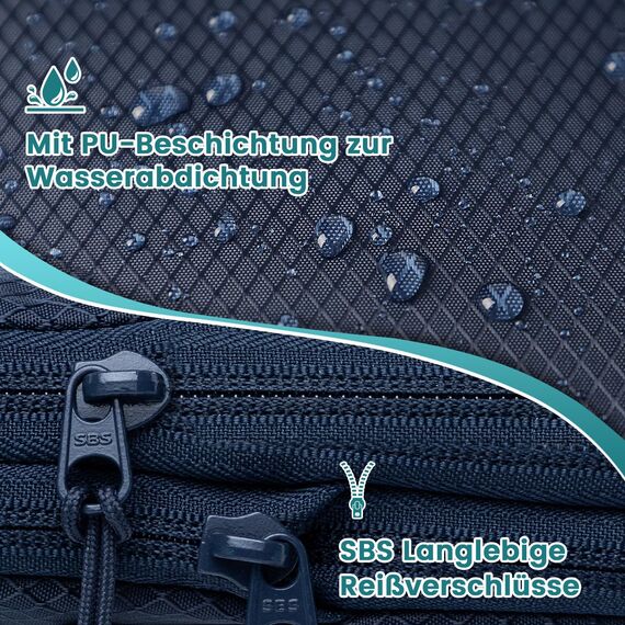 Packing Cubes Compression 8 Stück Koffer Organizer,Wasserdicht PackwüRfel Packtaschen Kompression, Travel essentials FüR HandgepäCk Koffer Und Rucksack Blau