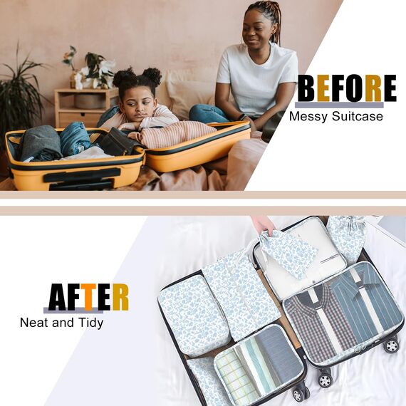 Koffer Organizer Set, 10 Stück Packing Cubes for Suitcase Travel Accessories Kofferorganizer Set Kleidertaschen Packwürfel Kosmetik Travel Organizer Packtaschen für Koffer