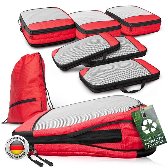 Compression Packing Cubes Set für mehr Platz im Koffer & Backpack - Packwürfel Packing Cubes Compression als Rucksack Organizer - Travel Packtaschen Reise - Camping Zubehör & Wander Ausrüstung