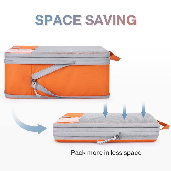 BAGSMART Kleidertaschen Set 6 Teilig packtaschen Kompression Packwürfel Set mit Wäschesack für Rucksack,reise organizer,Koffer Organizer auf Travel