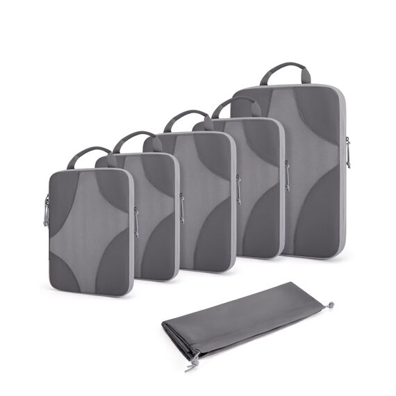 BAGSMART Packing Cubes Compression 6 Stück, Rucksack Koffer Organizer Packtaschen, Reise Kompressionsbeutel Wasserdicht Packwürfel Kompression, Travel Essentials Kofferorganizer