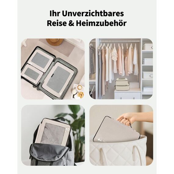 ECOHUB 7 Teilig Koffer Organizer Set, Packing Cubes mit Reißverschluss, Recyceltes PET Packwürfel Set, Packtaschen für Koffer, Organizer Koffer für Urlaub und Reisen, Reise Organizer Set (Beige)