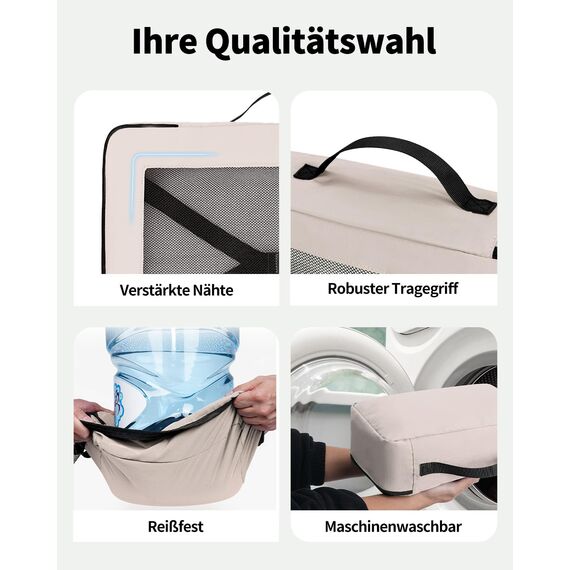 ECOHUB 7 Teilig Koffer Organizer Set, Packing Cubes mit Reißverschluss, Recyceltes PET Packwürfel Set, Packtaschen für Koffer, Organizer Koffer für Urlaub und Reisen, Reise Organizer Set (Beige)