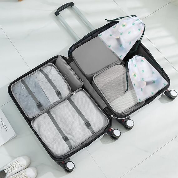 Gemtte Koffer Organizer Set 13-teilig, Wasserdicht Packing Cubes, Multifunktionale Travel Packwürfel, Kofferorganizer Packtaschen für Koffer, Reise Organizer Set Mit Kleidertaschen (Grau)