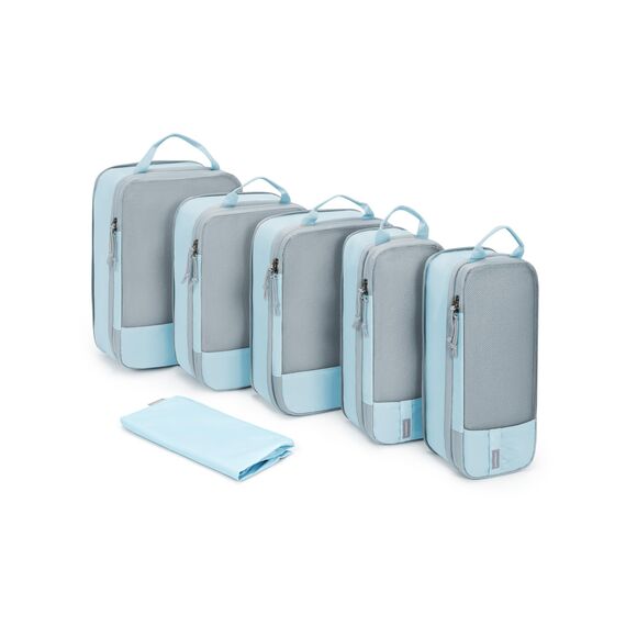 BAGSMART Kleidertaschen Set 6 Teilig packtaschen Kompression Packwürfel Set mit Wäschesack für Rucksack,reise organizer,Koffer Organizer auf Travel