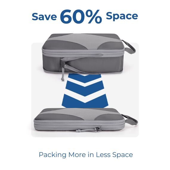 BAGSMART Packing Cubes Compression 6 Stück, Rucksack Koffer Organizer Packtaschen, Reise Kompressionsbeutel Wasserdicht Packwürfel Kompression, Travel Essentials Kofferorganizer