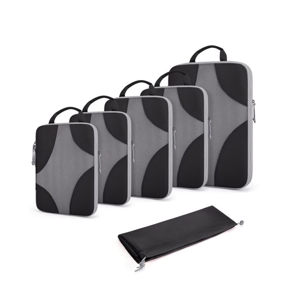 BAGSMART Packing Cubes Compression 6 Stück, Rucksack Koffer Organizer Packtaschen, Reise Kompressionsbeutel Wasserdicht Packwürfel Kompression, Travel Essentials Kofferorganizer