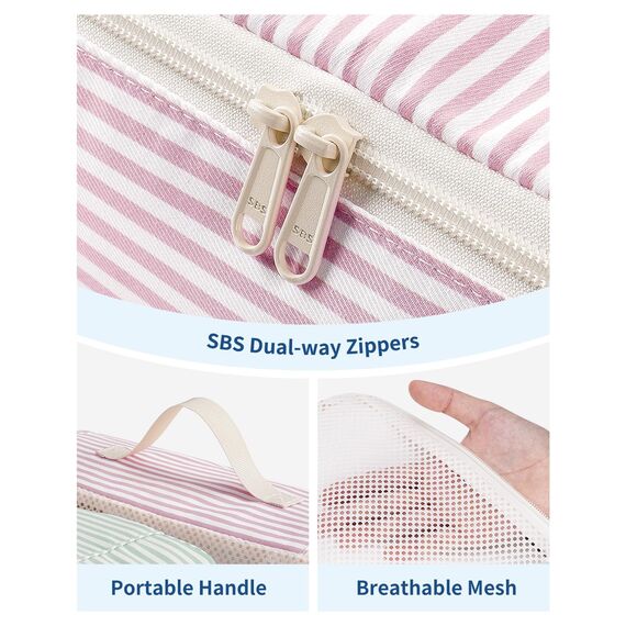 Narwey 7 Teilige Koffer Organizer Set, Packing Cubes Backpack Rucksack Organizer Set Kofferorganizer Reise Packwürfel Packtaschen für Koffer Reiseorganizer Travel Essentials (Kombiniert Streifen)