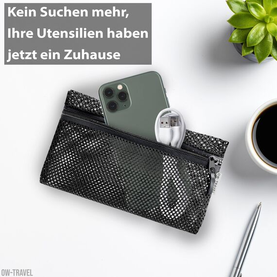 OW-Travel Koffer Organizer Set Schwarz Mittel, leicht zu organisieren, Kofferorganizer Packtaschen Set für Kleidung im Koffer, Packwürfel Rucksack, Reise Organizer, Packing Cubes Backpack