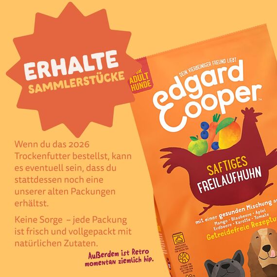 Edgard & Cooper Hundefutter, Trockenfutter für Hunde, (Huhn, 2.5kg), Getreidefrei, natürliche Zutaten und frisches Fleisch, voller essentieller Aminosäuren