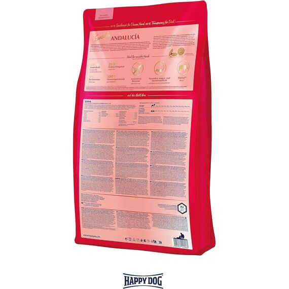 Happy Dog Sensible Andalucía - M - Trockenfutter, Hundefutter - Geschmacksrichtung Ibérico-Schwein - 2x11kg