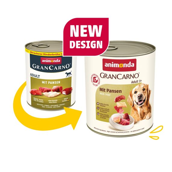 animonda GranCarno Adult Deftige Variation (6 x 800 g), Hundenassfutter für ausgewachsene Tiere, Nassfutter für Hunde mit 100% frischen, fleischlichen Zutaten, Hundefutter ohne Getreide