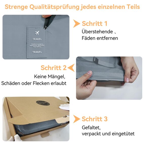 Chijoo 12 teiliges Koffer Organizer Set (Grau) – Packing Cubes Set, Packwürfel, Reise Gadget