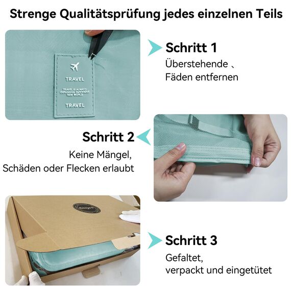 Chijoo 12 teiliges Koffer Organizer Set (Blau) – Packing Cubes Set, Packwürfel, Reise Gadget