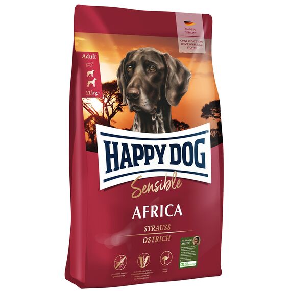 Happy Dog Sensible Africa M 4 kg - Trockenfutter, Geschmacksrichtung Strauss