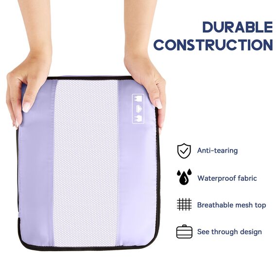 MURISE Koffer Organizer 8 Stück, Packing Cubes für Urlaub und Reisen, Packwürfel Packtaschen für Koffer, mit Schuhtasche Kosmetiktasche, Ordnungssystem, Travel Essentials, Lila