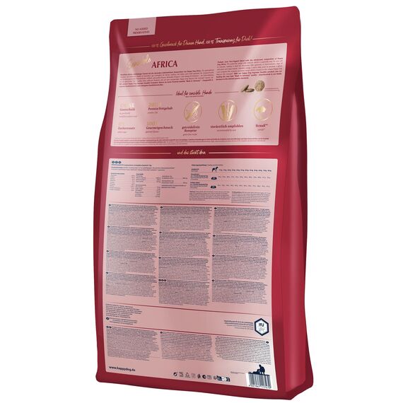 Happy Dog Sensible Africa - M - Trockenfutter, Hundefutter - Geschmacksrichtung Strauss - 12,5kg