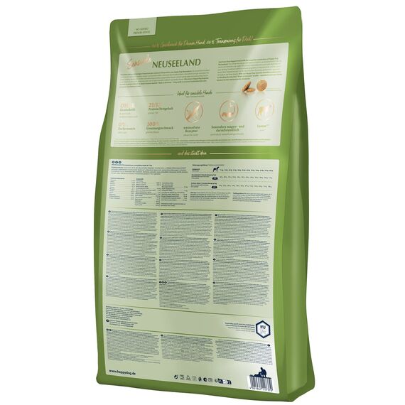 Happy Dog Sensible Neuseeland - M - Trockenfutter, Hundefutter - Geschmacksrichtung Lamm - 12,5kg