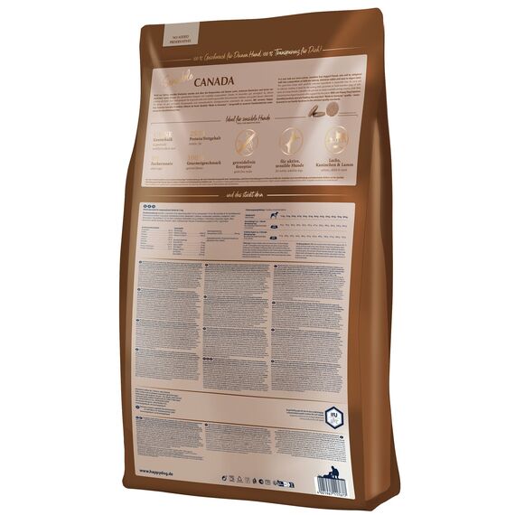 Happy Dog Sensible Canada - M - Trockenfutter, Hundefutter - Geschmacksrichtung Lachs, Kaninchen & Lamm - 11kg– Natural Life Concept