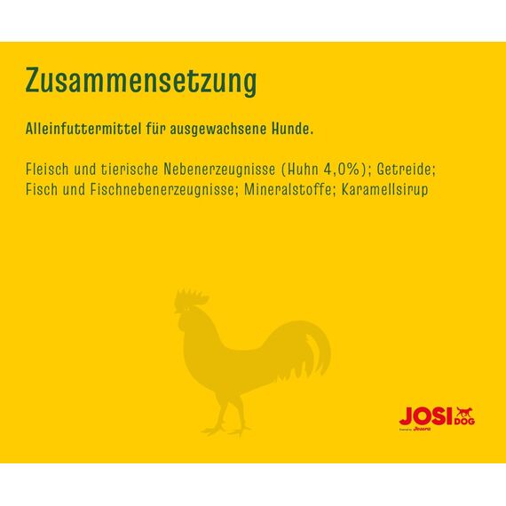 JosiDog Chicken in Sauce (12 x 415 g) | Adult | Premium Nassfutter für ausgewachsene Hunde | mit Huhn in Sauce mit Vitamin D3 & E | Powered by JOSERA | Hundefutter nass | Alleinfutter | 12er Pack