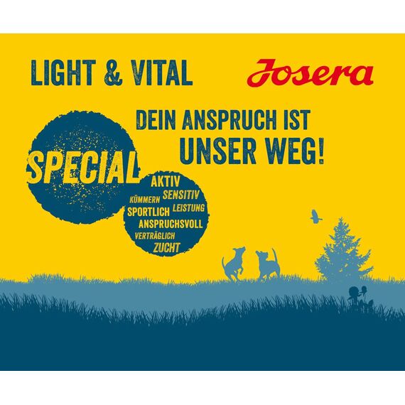 JOSERA Light & Vital (5 x 900 g) | Adult | Premium Trockenfutter für ausgewachsene Hunde | Geflügel & Erbse | wenig Fett & viel Protein zur Gewichtskontrolle | weizenfrei | Hundefutter | 5er Pack