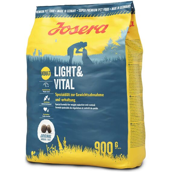 JOSERA Light & Vital (5 x 900 g) | Adult | Premium Trockenfutter für ausgewachsene Hunde | Geflügel & Erbse | wenig Fett & viel Protein zur Gewichtskontrolle | weizenfrei | Hundefutter | 5er Pack