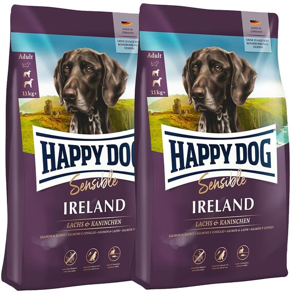 Happy Dog Sensible Ireland M 2X 4 kg - Trockenfutter, Geschmacksrichtung Lachs & Kaninchen