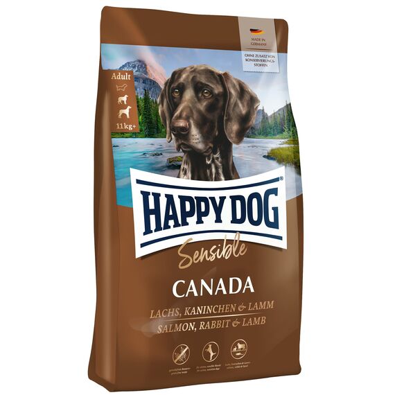 Happy Dog Sensible Canada M 1 kg - Trockenfutter, Geschmacksrichtung Lachs, Kaninchen & Lamm