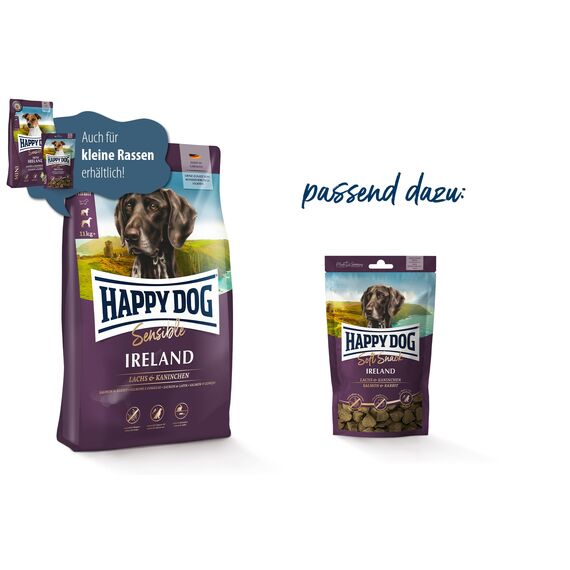 Happy Dog Sensible Ireland M 3X 4 kg - Trockenfutter, Geschmacksrichtung Lachs & Kaninchen