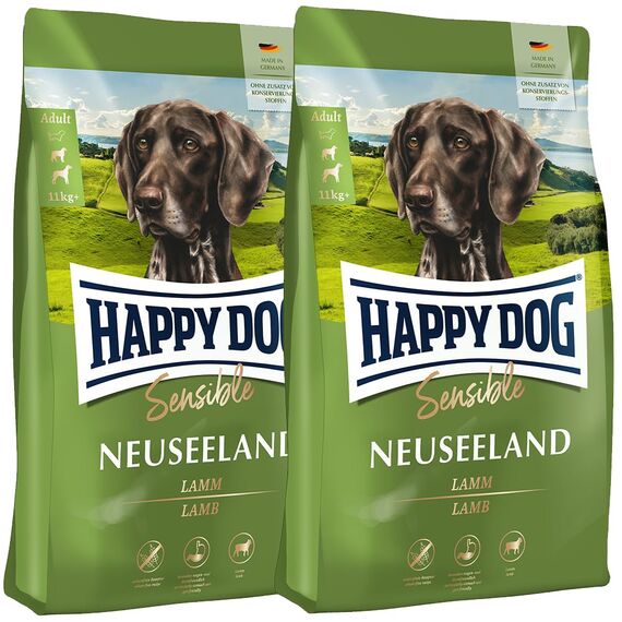 Happy Dog Sensible Neuseeland 2X 1kg - Trockenfutter, Geschmacksrichtung Lamm - M-Serie mit Natural Life Concept