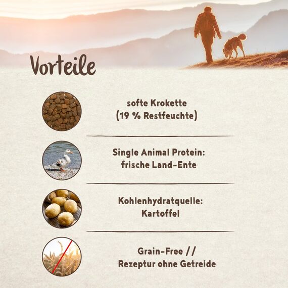 bosch HPC SOFT Land-Ente & Kartoffel | halbfeuchtes Hundefutter für ausgewachsene Hunde aller Rassen | Single Protein | grain-free | 1 x 12.5 kg