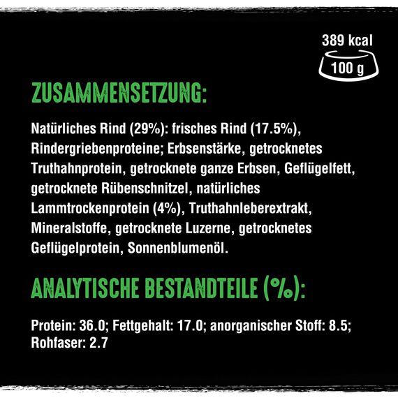 CRAVE Adult Trockenfutter für Hunde ohne Getreide - 11,5kg - mit 100 Prozent natürlichem Lamm & Rind - Premium Hundefutter trocken mit hohem Proteingehalt - 1 Beutel