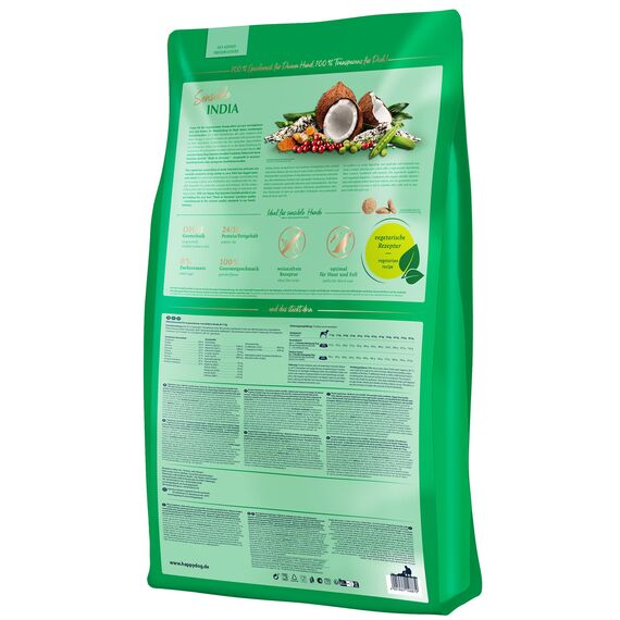 Happy Dog Sensible India - M - Trockenfutter, Hundefutter - Geschmacksrichtung Reis, Erbsen & Kurkuma - 2x10kg