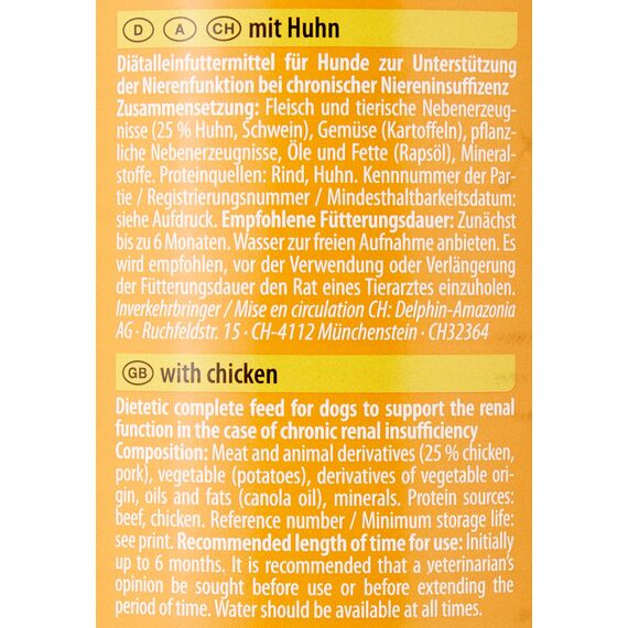 animonda INTEGRA PROTECT Hundefutter nass Renal (Niere) mit Huhn (6 x 400g), von Veterinären empfohlen bei Niereninsuffizienz, Hochwertiges Diätalleinfutter für Hunde gegen Nierenprobleme