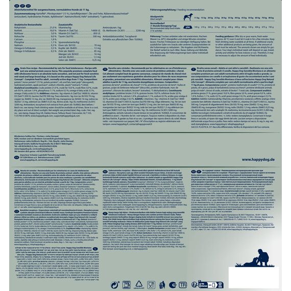 Happy Dog Sensible Montana - M - Trockenfutter, Hundefutter - Geschmacksrichtung Pferd - Glutenfrei, Getreidefrei, Monoprotein, Omega-3 und Omega-6-10kg