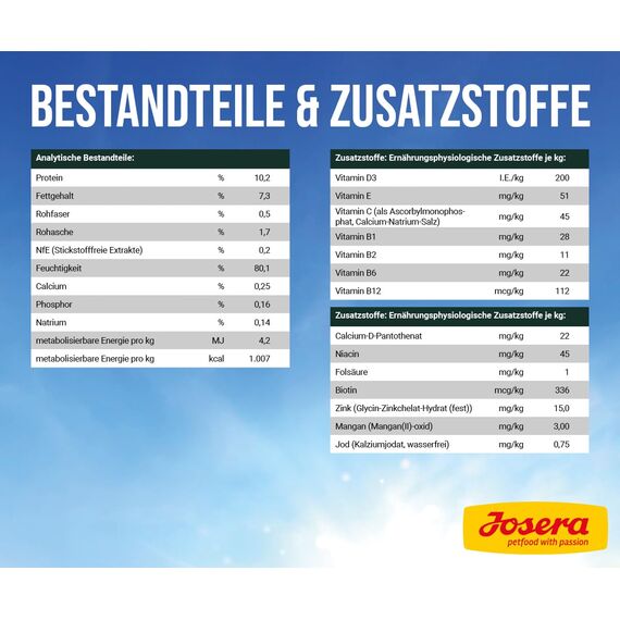 JOSERA Meat Lovers Pure Chicken (6 x 800 g) | Adult | Premium Nassfutter für ausgewachsene Hunde | extra viel Hühnerfleisch (68%) | Monoprotein | getreidefrei | Hundefutter nass | 6er Pack