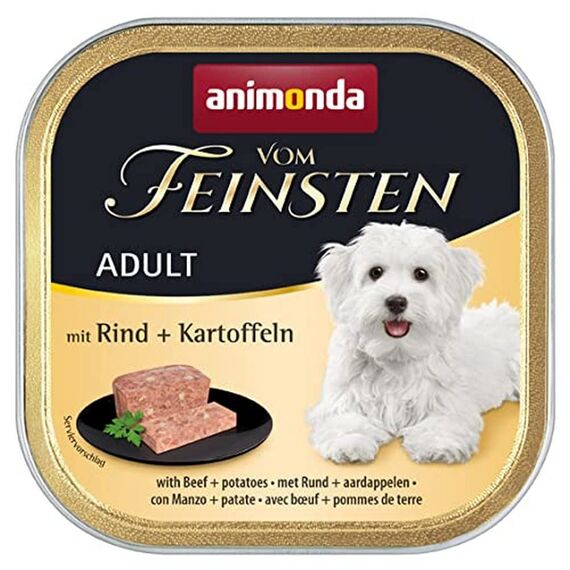 animonda vom Feinsten Hundefutter nass mit Rind + Kartoffeln (22 x 150g), getreidefreies Hundefutter ohne Zucker, mit frischen, fleischigen Zutaten