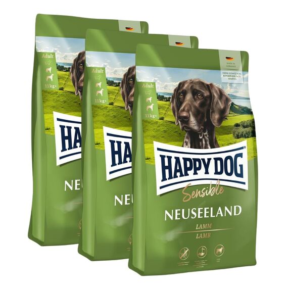 Happy Dog Sensible Neuseeland M 3X 4 kg - Trockenfutter, Geschmacksrichtung Lamm