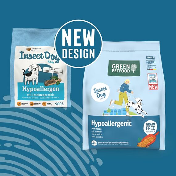 Green Petfood InsectDog Hypoallergen (1 x 10 kg) | Adult | Premium Trockenfutter für ausgewachsene allergische Hunde | mit Insektenprotein | getreidefrei | nachhaltiges Hundefutter | 1er Pack