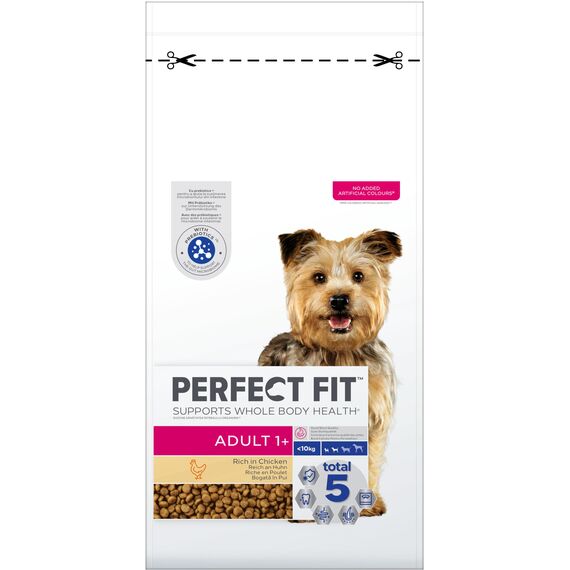 Perfect Fit Adult 1+ Trockenfutter für kleine Hunde (<10kg), 6kg (1 Beutel) – Premium Hundefutter trocken reich an Huhn, zur Unterstützung der Vitalität